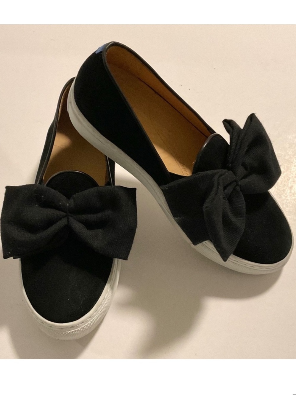 CHATELLES PARIS Black Suede Bow Size EU 37 Women 7